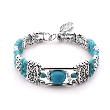 Γυναικείο Βραχιόλι Boho Τουρκουάζ – Vintage Multi-Strand Gemstone Bracelet